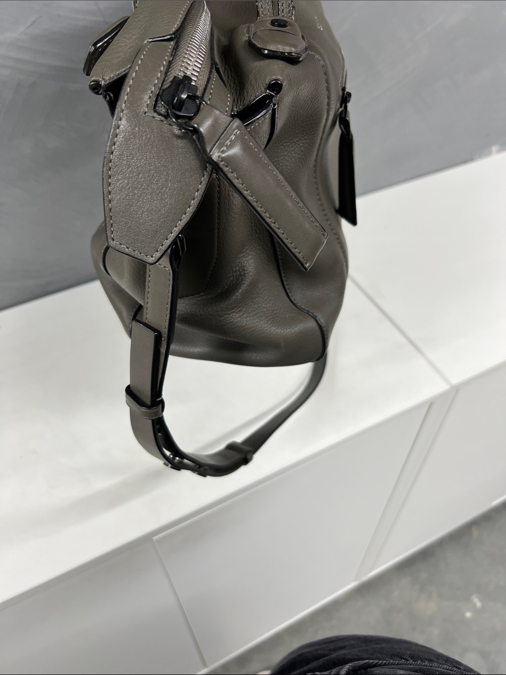Rag & Bone Leather Crossbody Satchel in Olive Gray - Picture 4 of 16